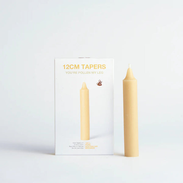 Queen B Beeswax Dinner Taper Candles