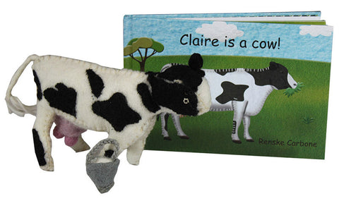 Papoose Claire the Cow Book and Toy
