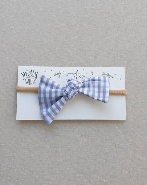 Pretty Wild Lucille Bow Elastic Headband Stone Check