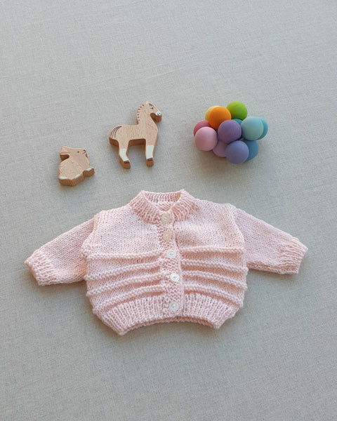 Knitted by Nana Cardigan Prem Pale Pink