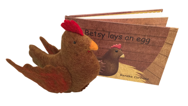 Papoose Betsy Lays an Egg Chicken Book and Toy by Renske Carbone