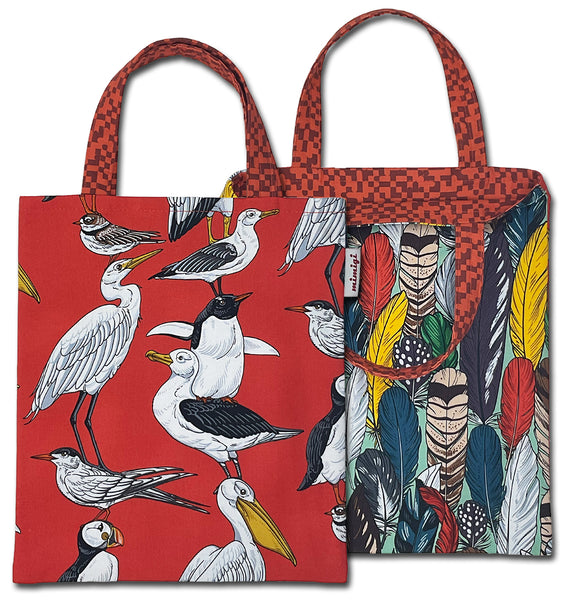 Mimigi Handcrafted Book Bag -  Feathers