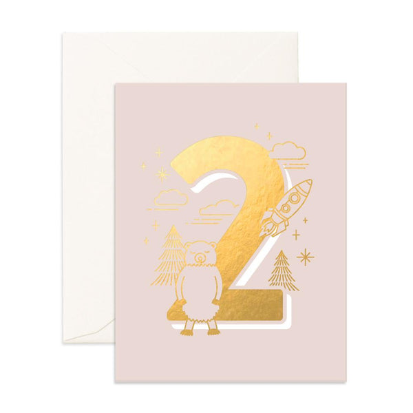 Fox & Fallow Number 2 Two Animals Card
