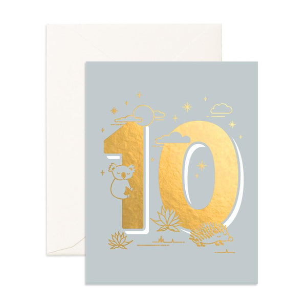 Fox & Fallow Number 10 Animals Birthday Card