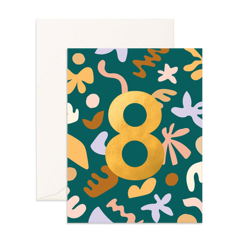 Fox & Fallow Number 8 Party Birthday Card