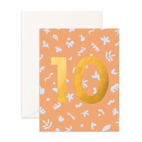 Fox & Fallow Number 10 Party Birthday Card
