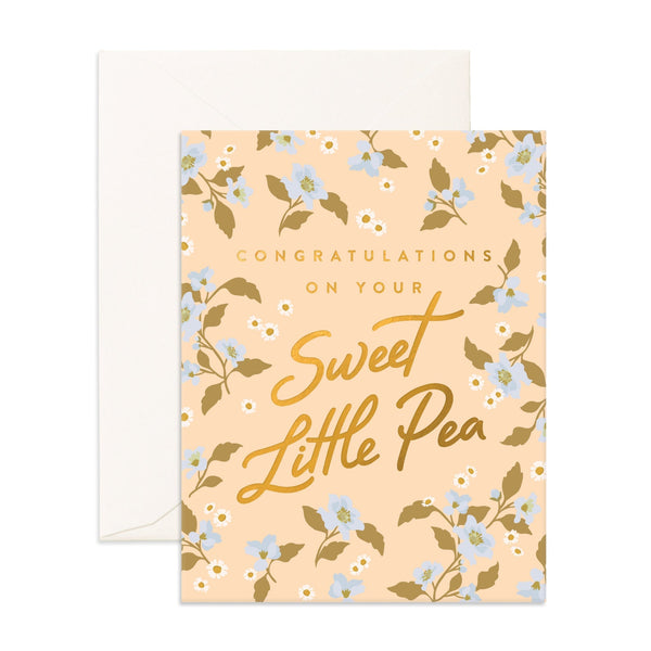 Fox & Fallow Sweet Pea Broderie Baby Card