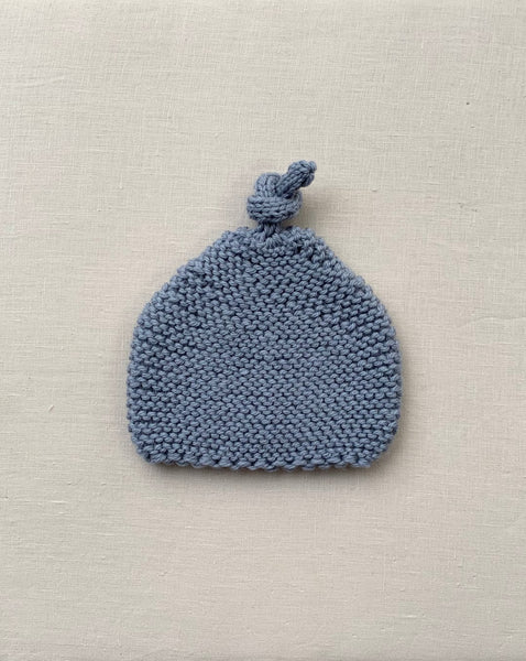 Knitted by Nana Top Knot Beanie - Shadow