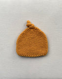 Knitted by Nana Top Knot Beanie - Curry