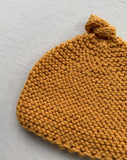 Knitted by Nana Top Knot Beanie - Curry