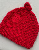 Knitted by Nana Top Knot Beanie - Love Heart