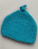 Knitted by Nana Top Knot Beanie - Aquarium