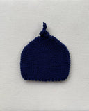 Knitted by Nana Top Knot Beanie - Navy