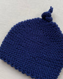 Knitted by Nana Top Knot Beanie - Navy