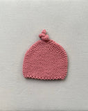Knitted by Nana Top Knot Beanie - Rose Petal