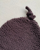 Knitted by Nana Top Knot Beanie - Chocolate