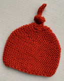 Knitted by Nana Top Knot Beanie - Pumpkin Spice