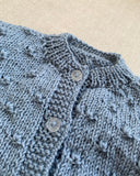 Knitted by Nana Bubble Stitch Cardigan Blueberry 3-6M