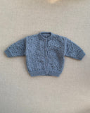 Knitted by Nana Bubble Stitch Cardigan Blueberry 3-6M