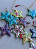 Hand Painted Papier Mâché Christmas Star / Hanging Decoration