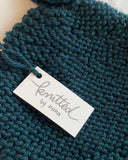 Knitted by Nana Top Knot Beanie - Amazon Green