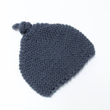 Knitted by Nana Top Knot Beanie - Steel