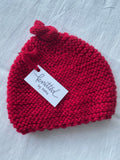 Knitted by Nana Top Knot Beanie - Love Heart