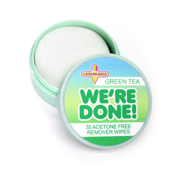 I Scream Nails Nail Polish: 'We're done' Remover Wipes Green Tea