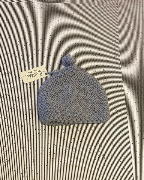 Knitted by Nana Top Knot Beanie - Moonflower