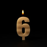 Queen B Number 6 Beeswax Birthday Candle