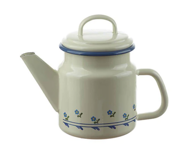 Munder Enamel Tea Pot - Flowers