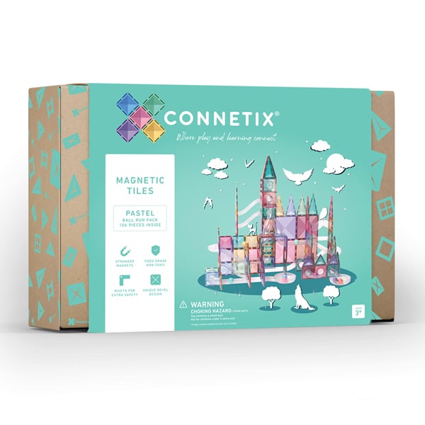 Connetix Tiles - Pastel Ball Run Pack 106 Piece