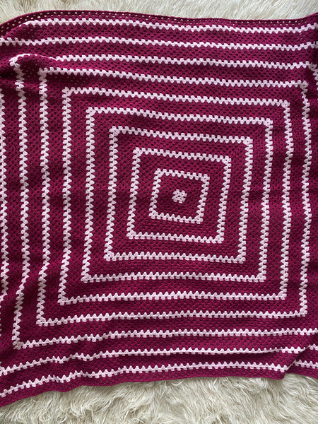 Knitted by Nana Crochet Blanket Raspberry