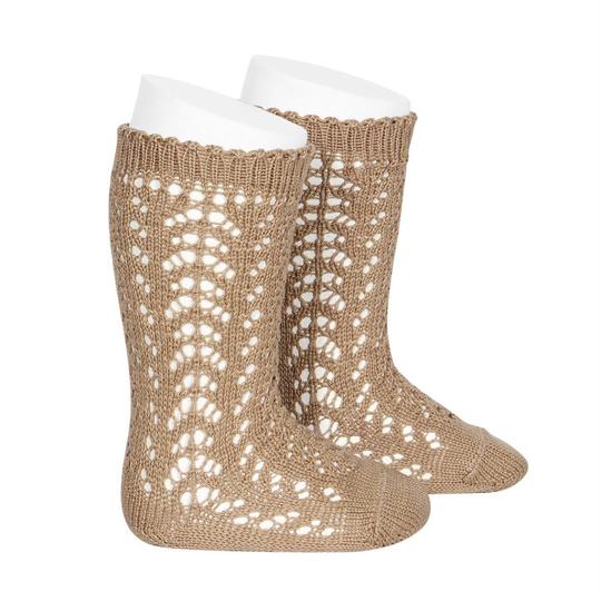 Condor Knee Hi Open Lacework Sock (#326 Camel)