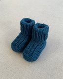 Knitted by Nana Cuffed Booties Coastal Blue