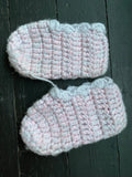 Pre Loved Knitted by Nana Booties Pink/Grey