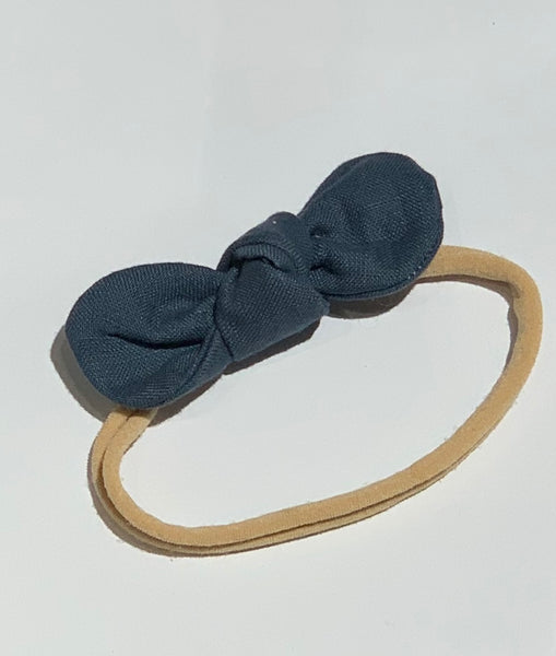 Pretty Wild Anna Bow Elastic Headband Peacock Linen