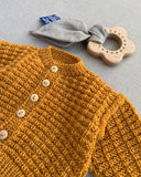 Knitted by Nana Ridge Stitch Cardigan Curry 3-6M