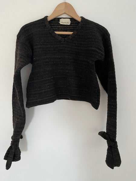 Pre Loved Italian V Neck Cropped Jumper