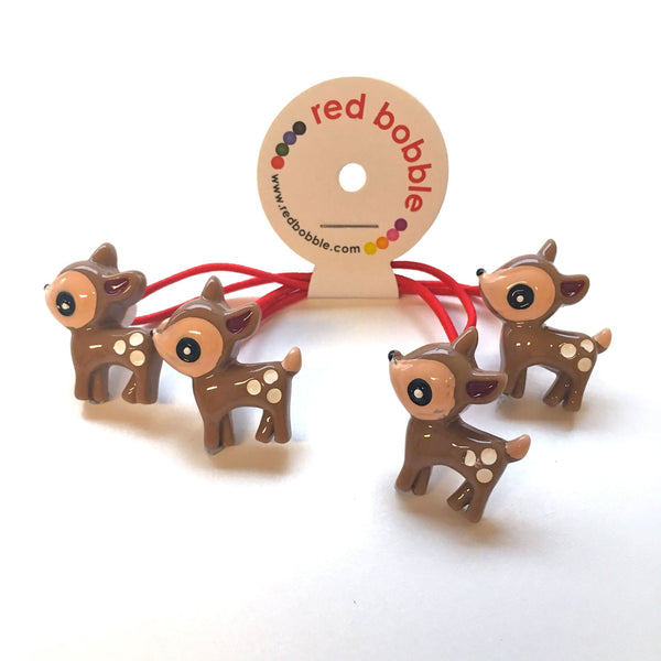 Red Bobble 2 Pack - Mini Reindeer Hair Ties