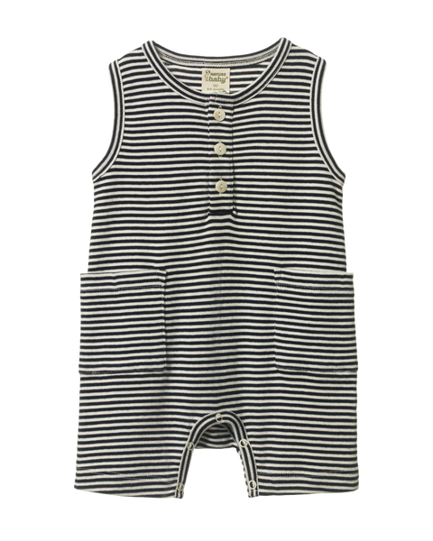 Nature Baby Camper Suit Navy Stripe