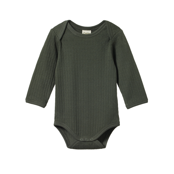 Nature Baby L/S Pointelle Bodysuit Thyme