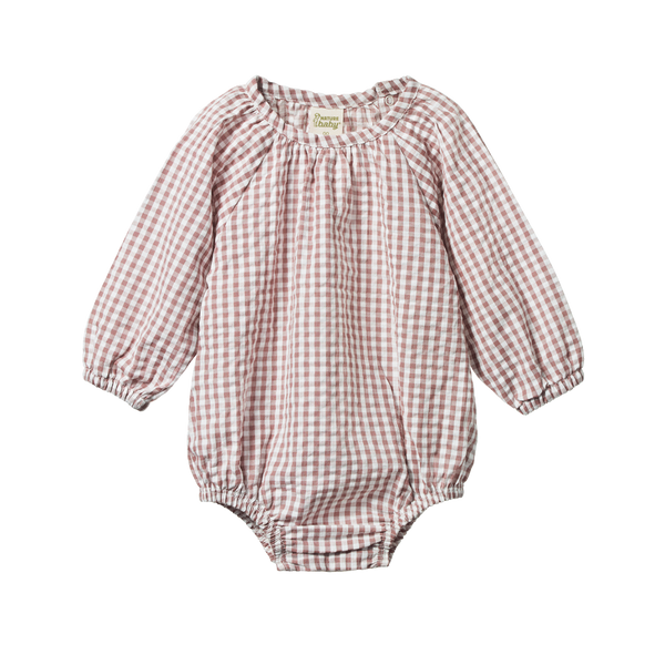 Nature Baby Meadow Bodysuit Gingham Twilight Check