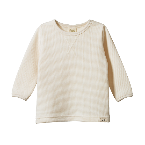 Nature Baby Long Sleeve Waffle Tee Natural