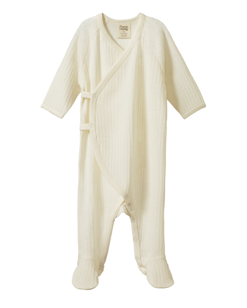 Nature Baby Merino Kimono Pointelle Stretch N Grow Natural