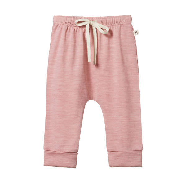 Nature Baby Merino Drawstring Pant Mauve Marle