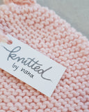 Knitted by Nana Top Knot Beanie - Pale Pink