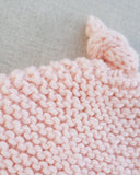 Knitted by Nana Top Knot Beanie - Pale Pink