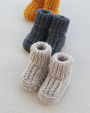 Knitted by Nana Cuffed Booties Stone
