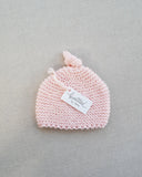 Knitted by Nana Top Knot Beanie - Pale Pink